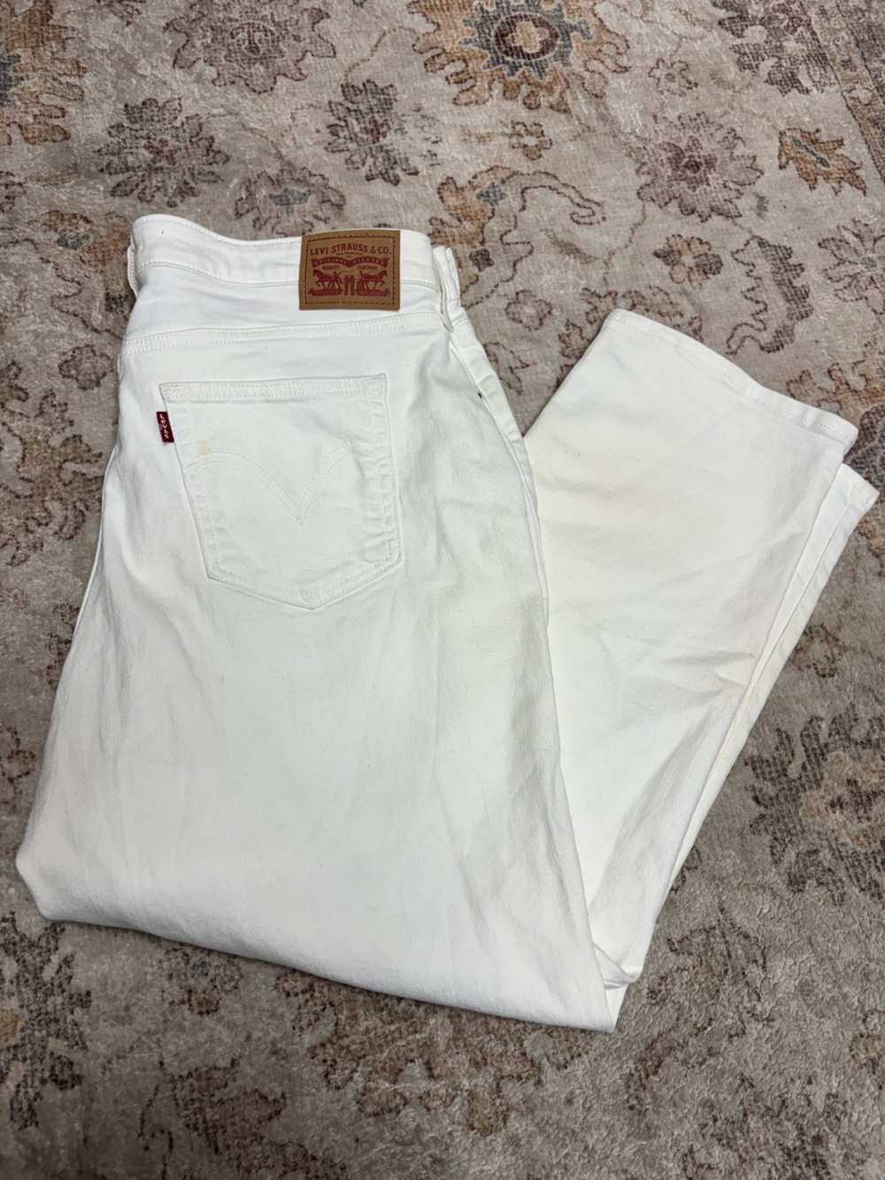 Levi’s Boyfriend White Jeans Plus Size 18W WaterLess